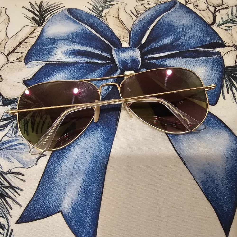 Ray-Ban Gold Frame with Pink Lenses Sunglasses